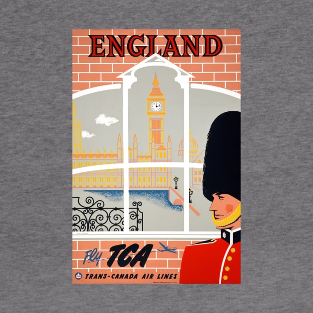 Vintage Travel Poster England Fly TCA by vintagetreasure